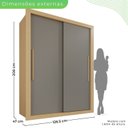 Ver imagem 4 de Guarda-Roupa Solteiro 2 Portas 2 Gavetas Costa Rica Marrom Jequitibá/Granizo