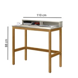 Escrivaninha California 1,10m X 54cm Off White/nature - 2