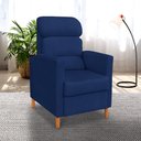 Ver imagem 1 de Poltrona Amamentação Reclinável Gisele - Poltrona Confortável para Leitura e Descanso - Azul Marinho