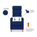 Ver imagem 2 de Poltrona Amamentação Reclinável Gisele - Poltrona Confortável para Leitura e Descanso - Azul Marinho