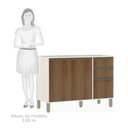 Ver imagem 4 de Balcão de Pia sem Tampo para Cozinha 120cm 2 Portas de Abrir, 3 Gavetas Linea Luciane Móveis