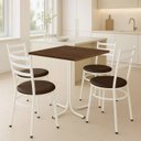 Ver imagem 3 de Conjunto Mesa Branca 70x70cm Tampo Imbuia com 4 Cadeiras Epoxi