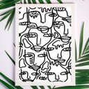Ver imagem 1 de Quadro Minimalista Faces One line 24x18cm:madeira Preta