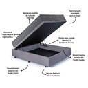 Ver imagem 6 de Base Box Baú Casal 138x188 Suede com Colchão Relax Fresh Molas Ensacadas