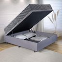 Ver imagem 4 de Base Box Baú Casal 138x188 Suede com Colchão Relax Fresh Molas Ensacadas