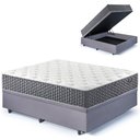 Ver imagem 1 de Base Box Baú Casal 138x188 Suede com Colchão Relax Fresh Molas Ensacadas