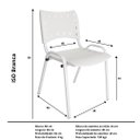 Ver imagem 5 de Kit com 10 Cadeiras Iso para Escola Escritório Comércio Branca Base Branca Ecomhome