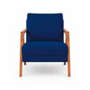 Ver imagem 5 de Kit 2 Poltronas Sala de Estar Maya Luxo Suede Azul Marinho M3 - Monari Design