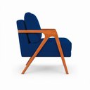 Ver imagem 6 de Kit 2 Poltronas Sala de Estar Maya Luxo Suede Azul Marinho M3 - Monari Design