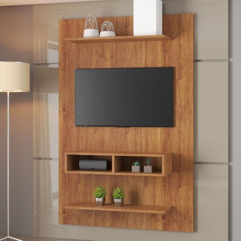 Painel Tv Byte P/tv Ate 50 Polegadas C/ 2 Nichos -2 Prateleiras - Mel