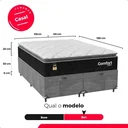 Ver imagem 4 de Cama Box Baú Casal Bipartido Colchão Comfort Class Pillowtop Preto/suede Cinza