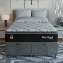 Ver mais imagens de Cama Box Baú Casal Bipartido Colchão Comfort Class Pillowtop Preto/suede Cinza