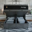 Ver imagem 6 de Cama Box Baú Casal Bipartido Colchão Comfort Class Pillowtop Preto/suede Cinza