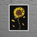 Ver imagem 1 de Quadro Girassol Caveiras My Sunshine 33x24cm - com vidro:Madeira branca