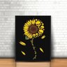 Quadro Girassol Caveiras My Sunshine 33x24cm - com vidro:Madeira branca - 2