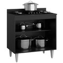 Ver imagem 3 de Balcão de Cozinha para Cooktop com Tampo 80cm Nina M05 Preto - Inoviza
