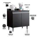 Ver imagem 4 de Balcão de Cozinha para Cooktop com Tampo 80cm Nina M05 Preto - Inoviza