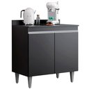 Ver imagem 1 de Balcão de Cozinha para Cooktop com Tampo 80cm Nina M05 Preto - Inoviza