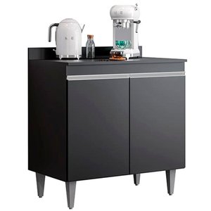 Balcão de Cozinha para Cooktop com Tampo 80cm Nina M05 Preto - Inoviza