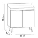 Ver imagem 5 de Balcão de Cozinha para Cooktop com Tampo 80cm Nina M05 Preto - Inoviza