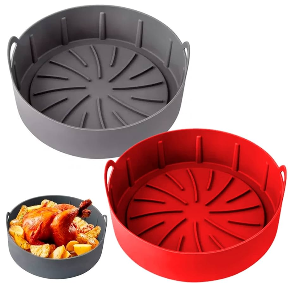 Ver imagem 4 de Forma de Silicone Reforçada Fritadeira Elétrica Airfryer Redonda