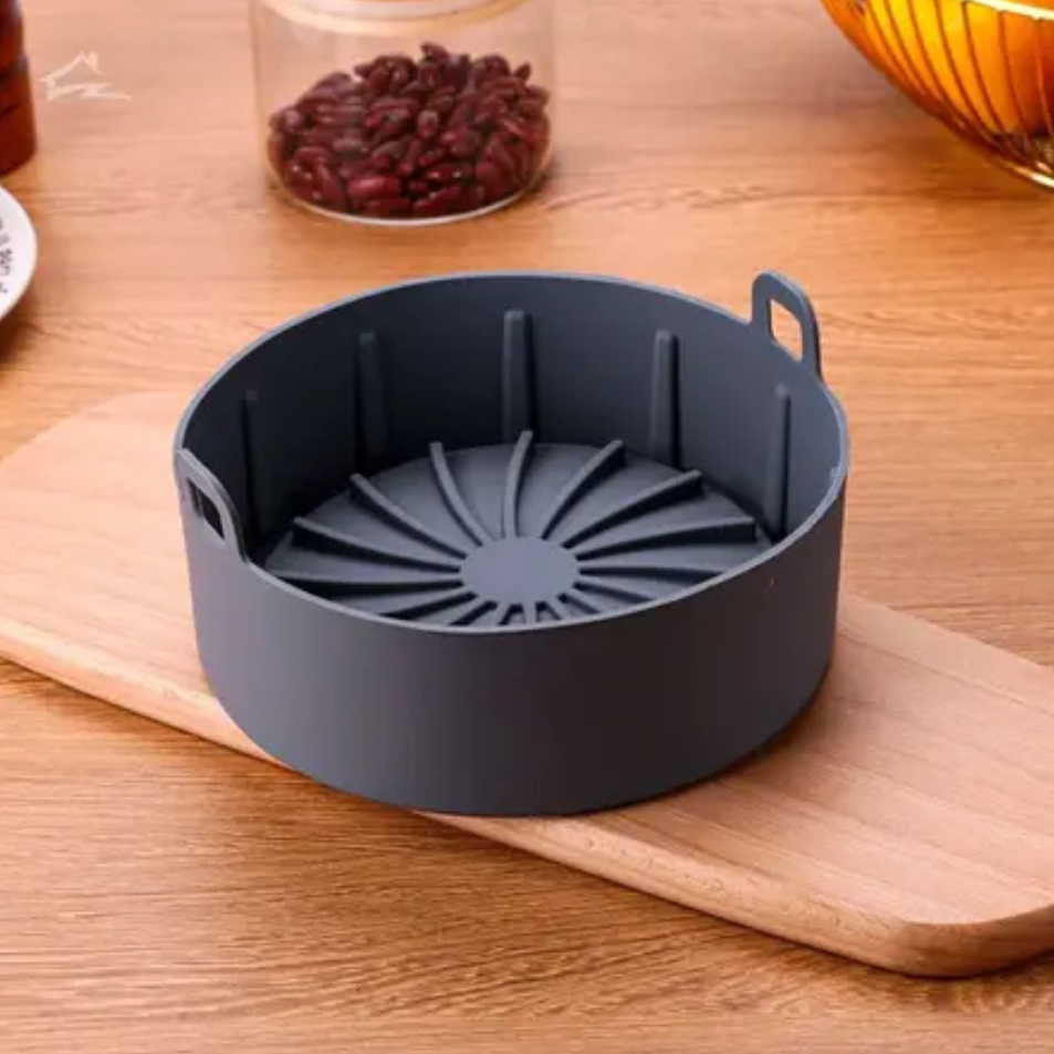 Ver imagem 3 de Forma de Silicone Reforçada Fritadeira Elétrica Airfryer Redonda