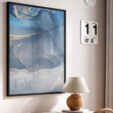 Ver imagem 1 de Quadro Decorativo Abstrato Mármore em Moldura Caixa Tacolado Moldura Trad 1cm Preta com Vidro 40 X 6