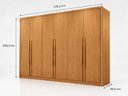 Ver imagem 5 de Guarda-Roupa Casal 6 Portas e 6 Gavetas 100% MDF Reno 276x236cm Marrom/Cinamomo