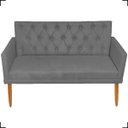 Ver imagem 2 de Namoradeira Decorativa Para Sala Capitonê Com Base Para Recepção Escritório Suede