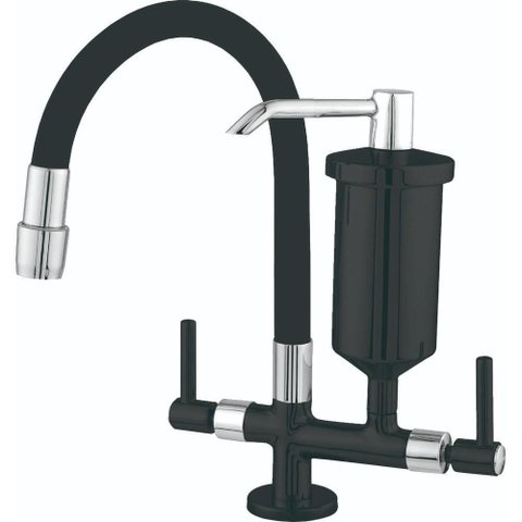 Torneira de Cozinha Ravena Banca Giratória Flex Black Filtro Metal 98173 1-4 Volta Pevilon