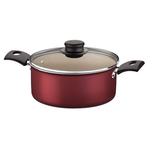 Caçarola Turim Tramontina em Alumínio Vermelho com Revestimento Interno Antiaderente 22cm