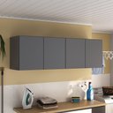 Ver imagem 2 de Armário de Lavanderia Aéreo Multiuso 4 Portas Multimóveis Mp5042 Grafite