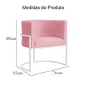 Ver imagem 7 de Kit 02 Poltrona Luana Suede Rosa Base Branca Luxo - Fm