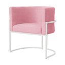 Ver imagem 3 de Kit 02 Poltrona Luana Suede Rosa Base Branca Luxo - Fm