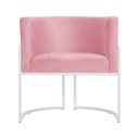 Ver imagem 4 de Kit 02 Poltrona Luana Suede Rosa Base Branca Luxo - Fm