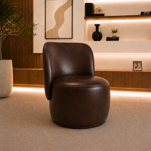 Poltrona Decorativa Bia Orgânica Corino Modena Recepção Sala Estar Quarto