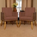 Ver mais imagens de Kit 10 Poltrona para Recepção Lis Corino e Suede Cores - Terracota, Suede/corino