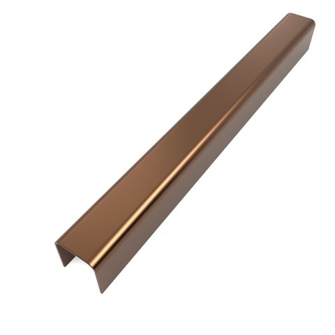 Perfil Listelo "u", Aço Inox 304, Brilho, Marrom - 9 X 15 X 9 X 2000mm