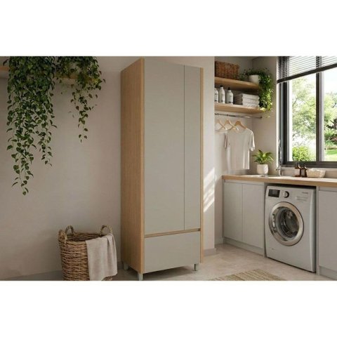 Armário Multiuso Marquesa 2 Portas 2 Gavetas MDF 70cm Greige