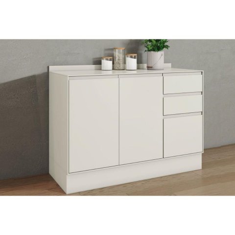 Gabinete Cozinha Modulado Fineze 3 Portas 2 Gavetas c/Tampo Areia Henn