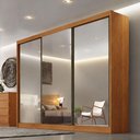 Ver imagem 4 de Guarda Roupa Casal Lôgan Plus 3 Portas com Espelho 8 Gavetas Cinamomo - Novo Horizonte