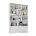 Ver mais imagens de Estante de Livros 100% MDF 124,5CMX180,5cm 4 Portas 8 Nichos Versatile Branco