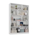 Ver imagem 4 de Estante de Livros 100% MDF 124,5CMX180,5cm 4 Portas 8 Nichos Versatile Branco
