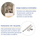 Ver imagem 6 de Estante de Livros 100% MDF 124,5CMX180,5cm 4 Portas 8 Nichos Versatile Branco