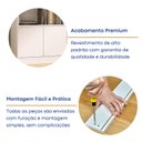 Ver imagem 7 de Estante de Livros 100% MDF 124,5CMX180,5cm 4 Portas 8 Nichos Versatile Branco