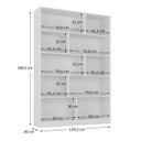 Ver imagem 3 de Estante de Livros 100% MDF 124,5CMX180,5cm 4 Portas 8 Nichos Versatile Branco