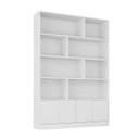 Ver imagem 2 de Estante de Livros 100% MDF 124,5CMX180,5cm 4 Portas 8 Nichos Versatile Branco