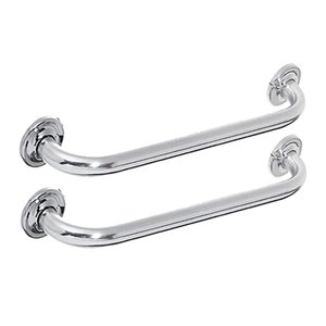Alça Apoio Banheiro Inox Kit 2 uni Cadeirante Idoso Acessibilidade Deficiente