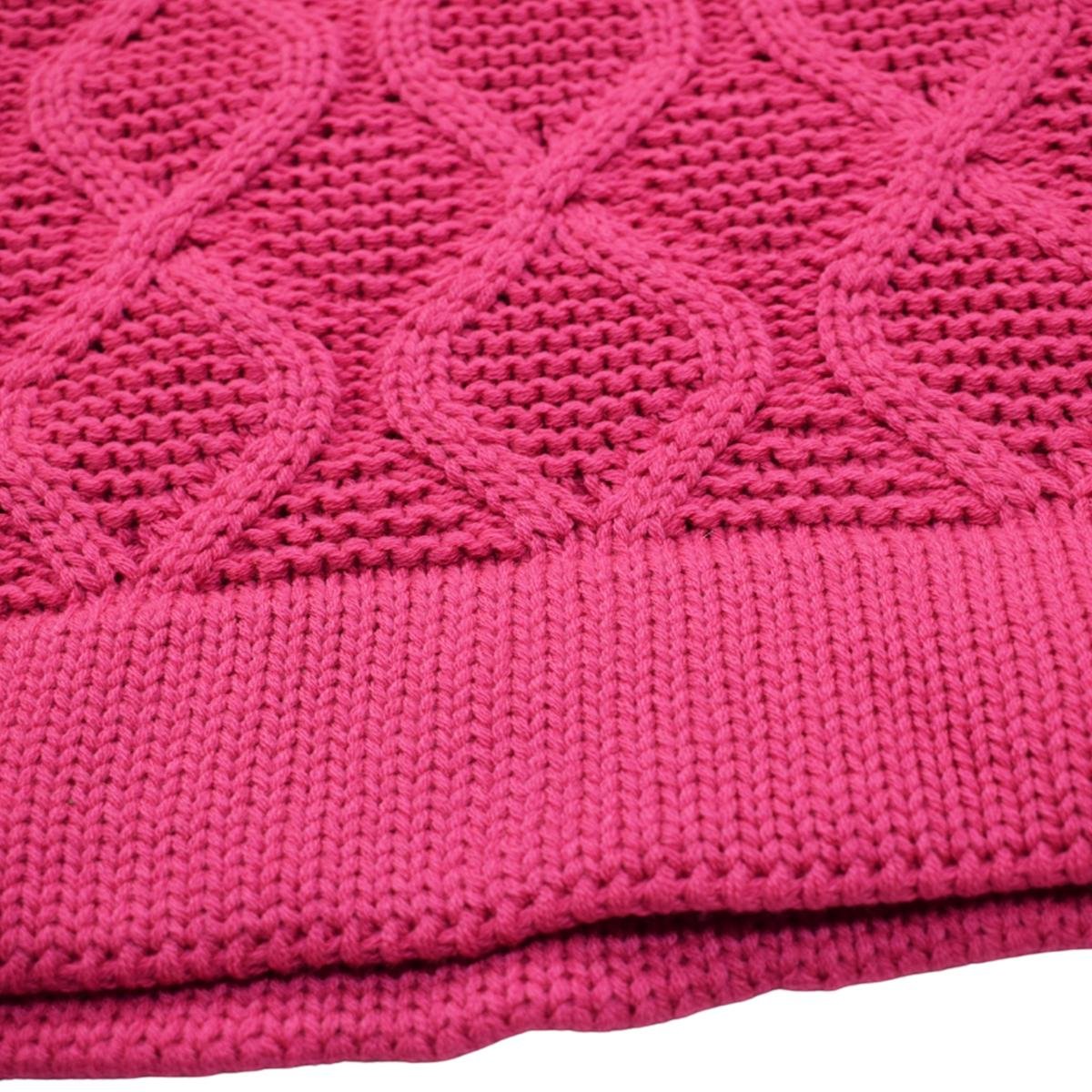 Peseira de tricot cama Queen 60 x 220cm arabescos Rosa Pink - 5