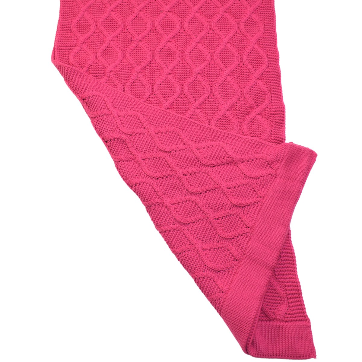 Peseira de tricot cama Queen 60 x 220cm arabescos Rosa Pink - 3